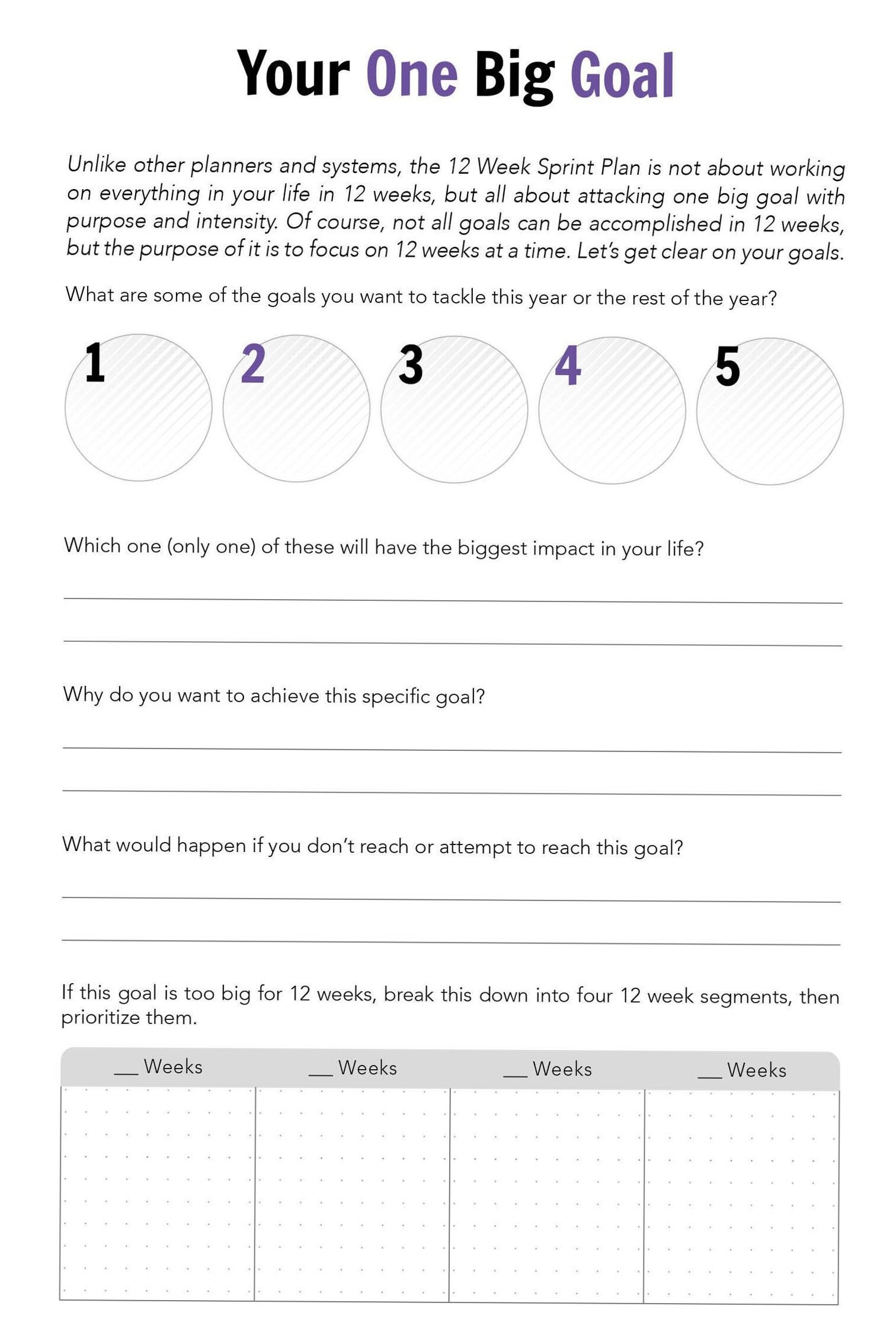 🖇️ 📊 Ultimate 12 Week Sprint Planner: 111 Printable Pages for Goal Success | stay inspired all year long