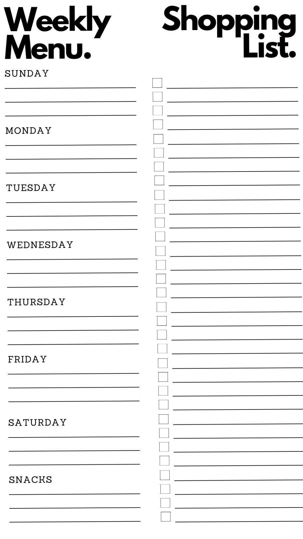 🕯️ 🤍 Ultimate Menu Planner & Shopping List for Organizing Meals | romanticize your routine