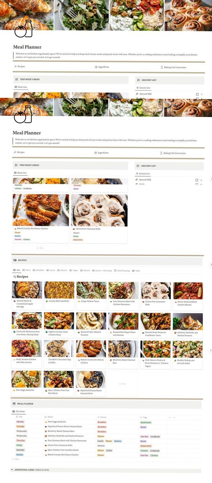 🖇️ 🖇️ Ultimate Notion Meal Planner: Groceries, Nutrition, Meal Prep Simplified | only tool for life admin