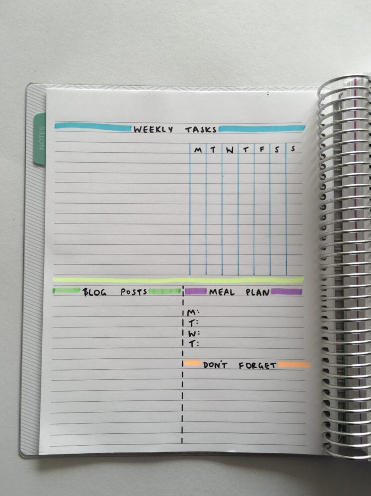 Week 15 Freehand Planner Inspired by Bullet Journaling — 🤍 🌿 dream life manifestation