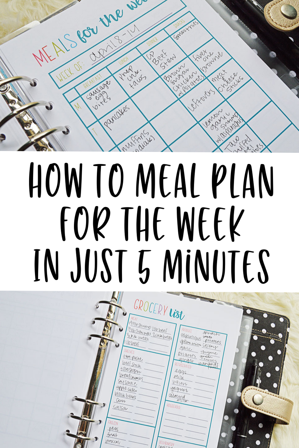 Week Meal Plan in 5 Minutes | Digital Design & Planners — 📁 📌 stay inspired all year long