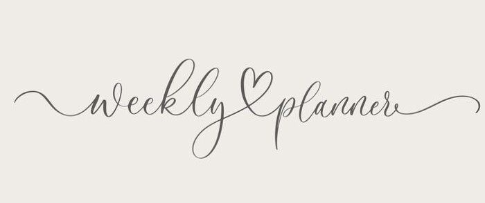 Weekly Goal Review Planner — Black Calligraphy Design — 🖌️ 💎 secret to staying productive