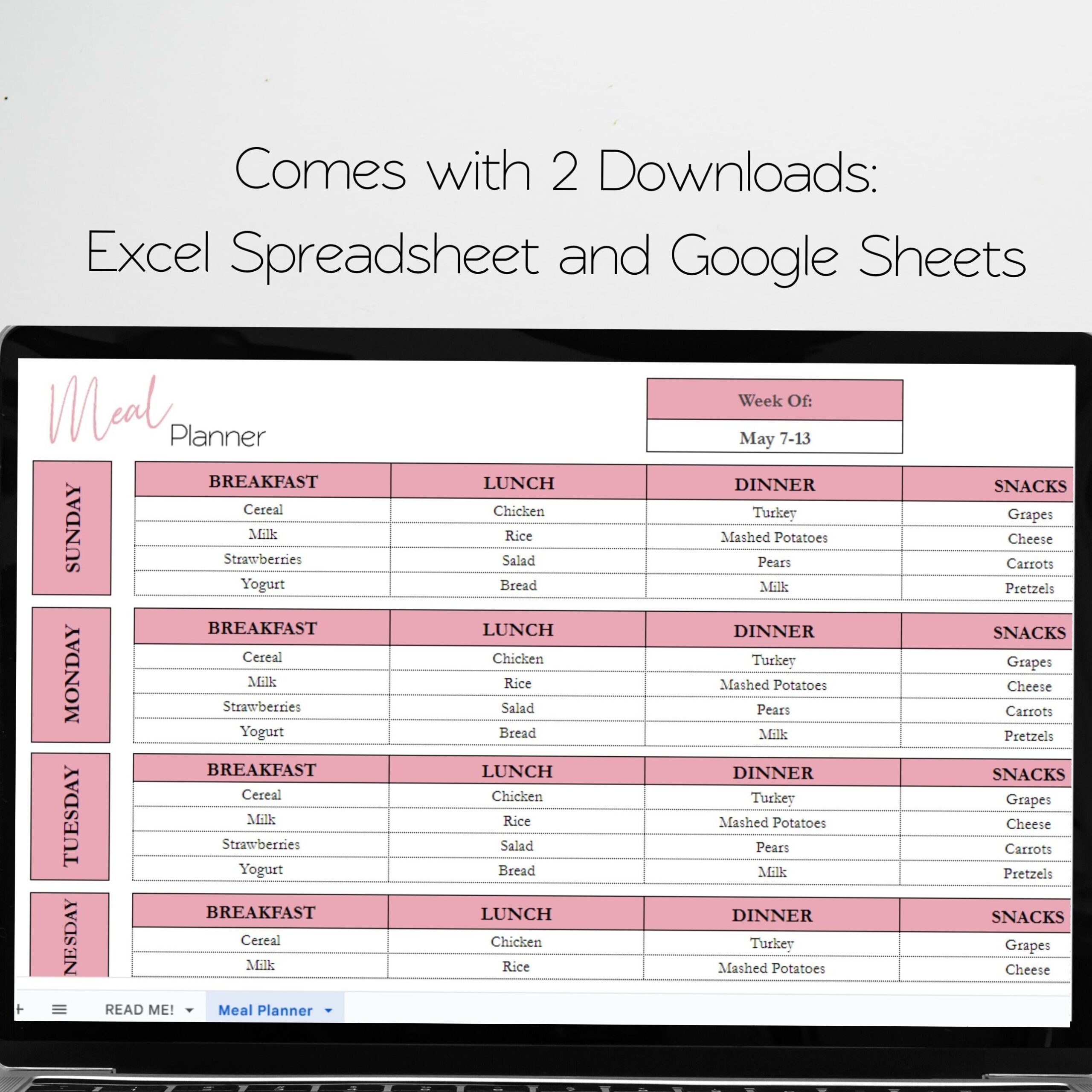 📁 📌 Weekly Meal Planner — Digital Design & Creative Assets | romanticize your routine