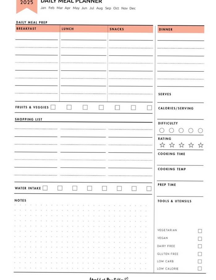 🤍 ✨ Weekly Meal Planner for Time-Saving Organization | romanticize your routine