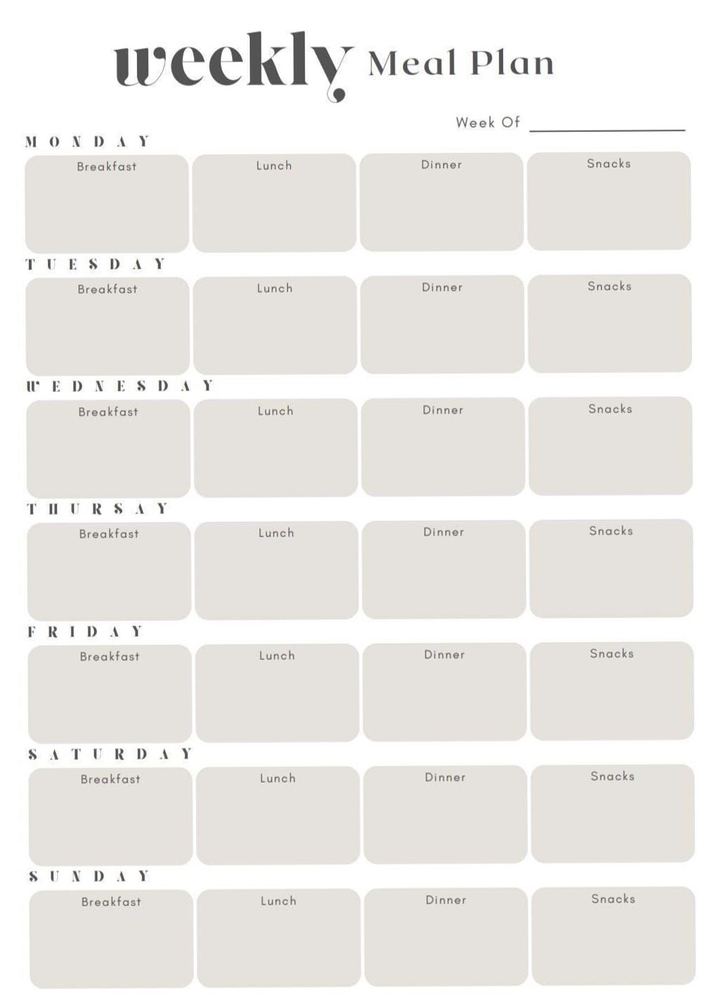 Weekly Meal Planner | Linked Recipe Journal | Meal Prep Organizer | Print & Digital — ☁️ 🤍 secret to staying productive