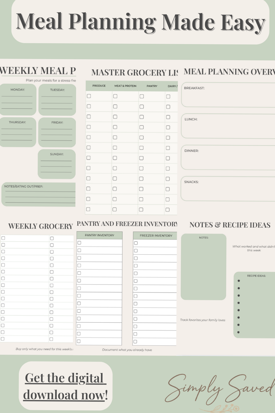 🍰 🌸 Weekly Meal Planner Printable — Digital Download | dream life manifestation