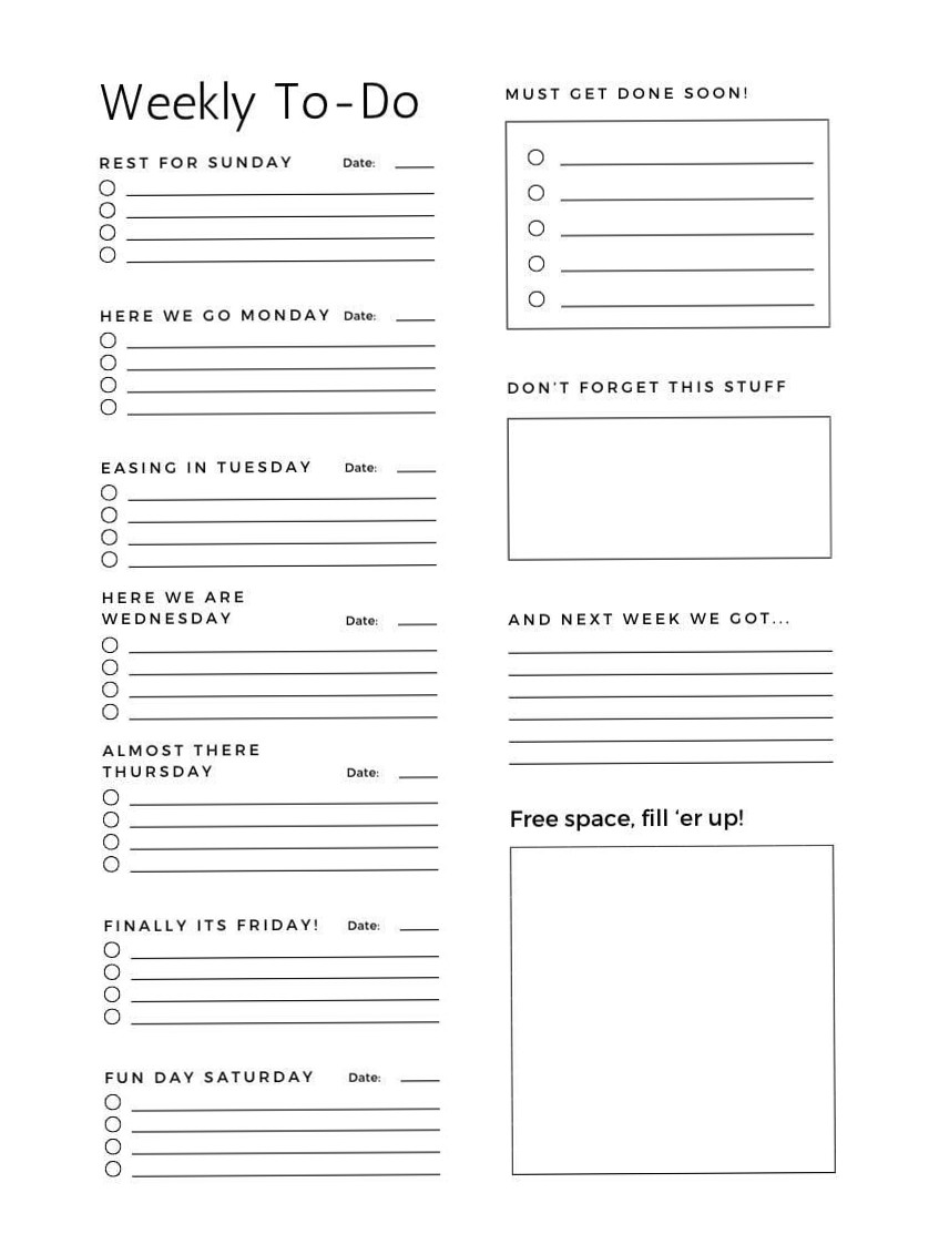 Weekly Planner Layout for Digital Design & Creativity — 📁 🖇️ stay inspired all year long