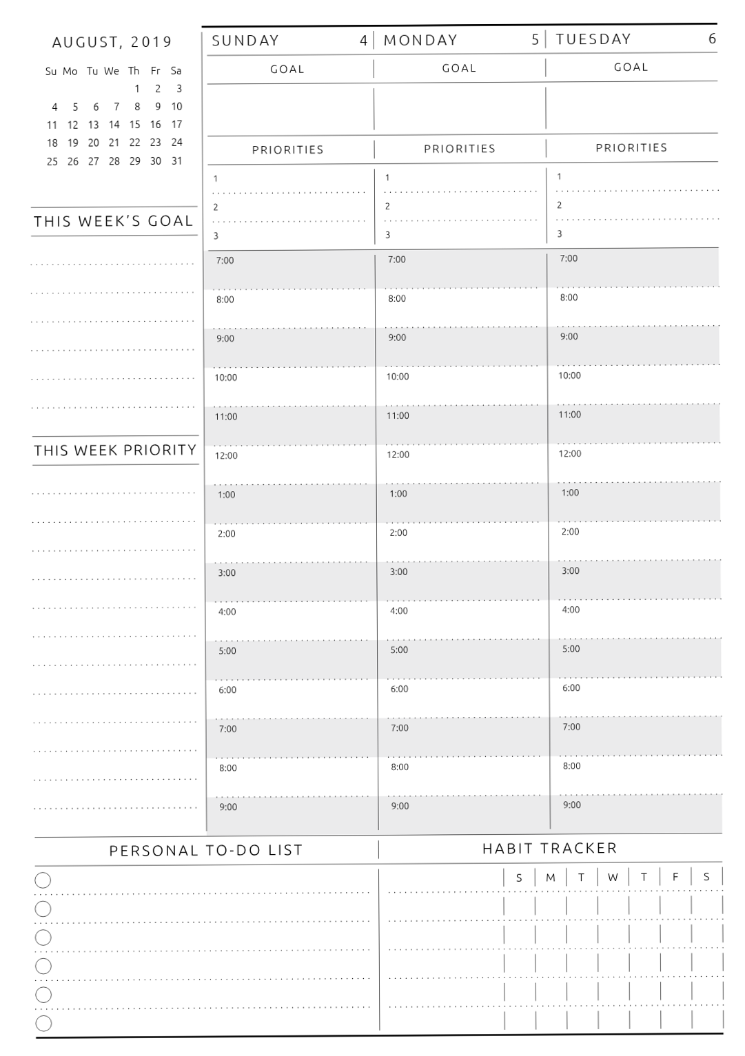 Weekly Planner — Original Style | Digital Design Asset — 🖇️ 📁 stay inspired all year long
