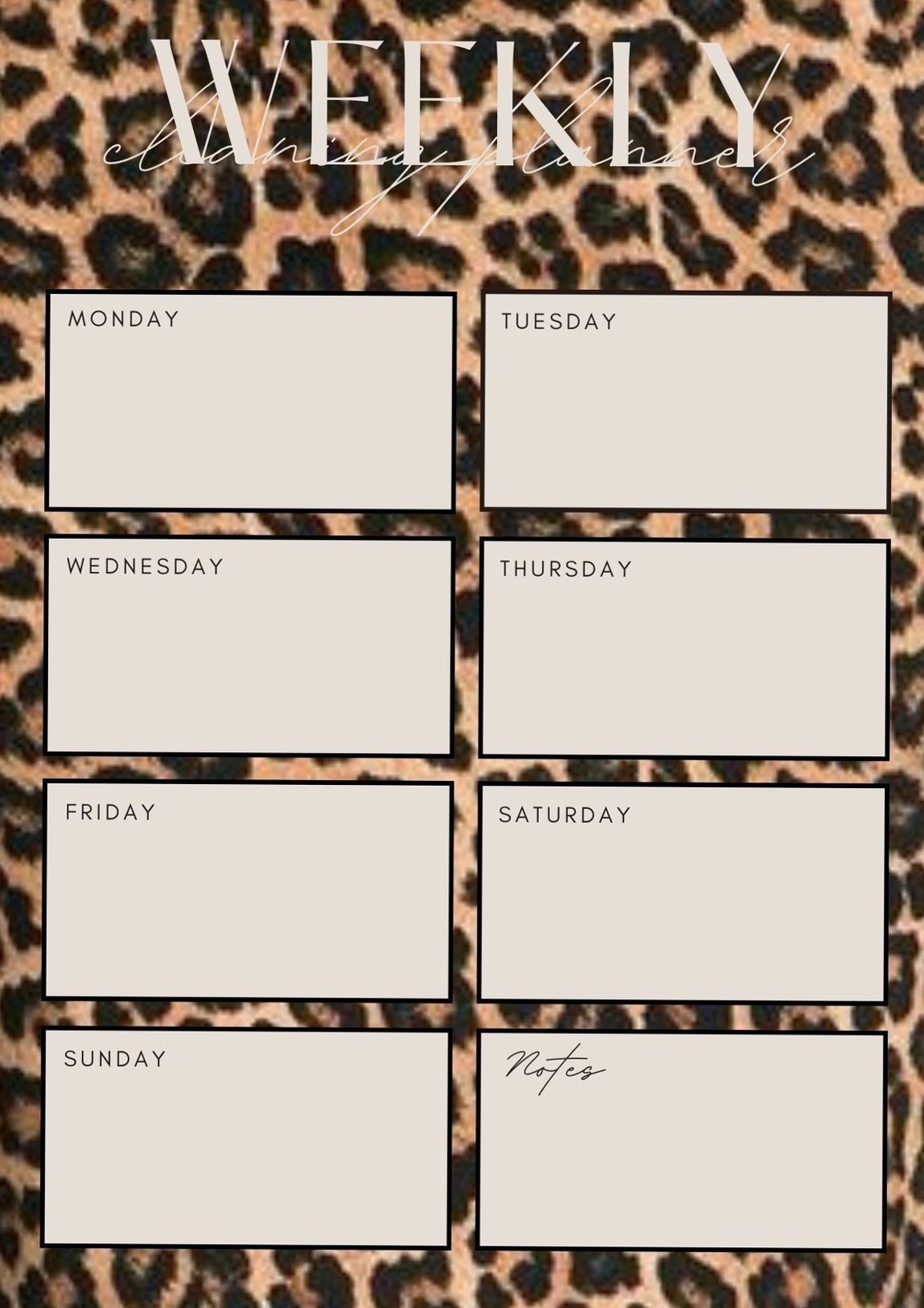 Weekly Planner Panther Design | Digital Planner Asset — 🌈 🌈 dream life manifestation