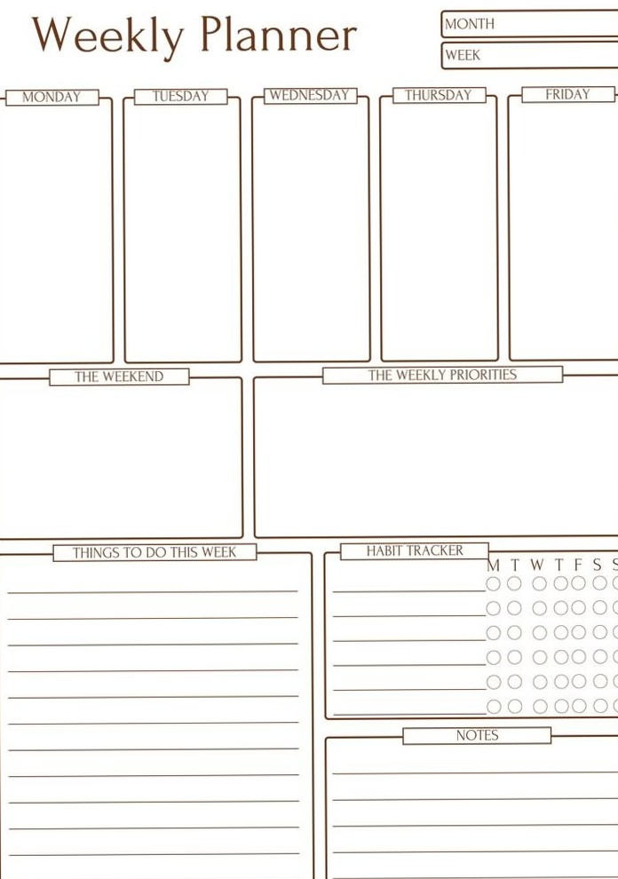 🌈 🌈 Weekly Planner Printable for College & ADHD Focus | romanticize your routine