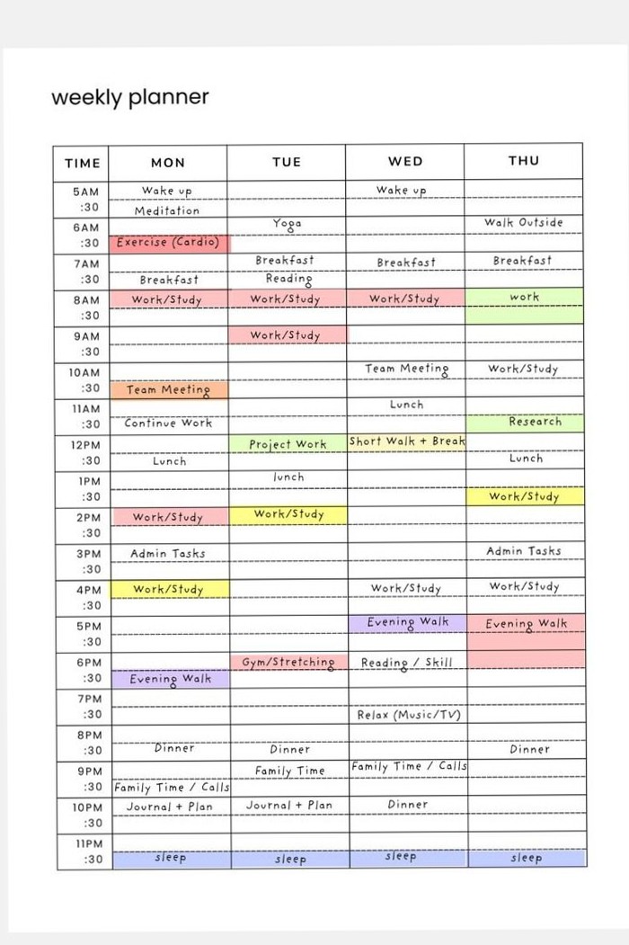 Weekly Planner Printable | Half Hour Time Blocks — 📊 🖇️ stay inspired all year long