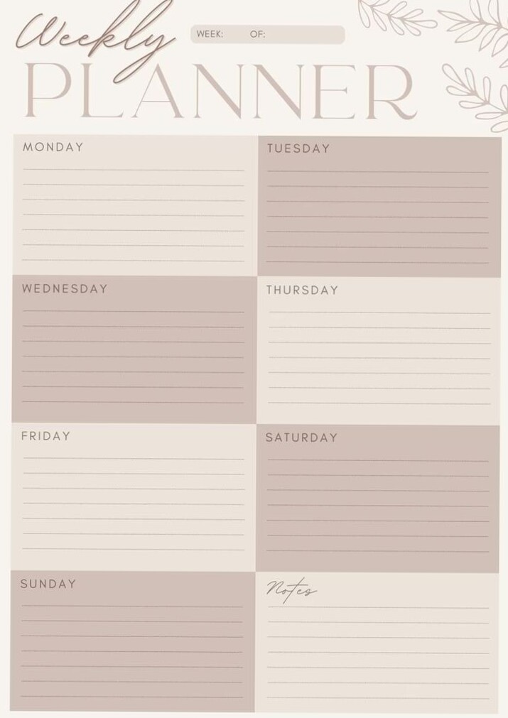Weekly Planner Template for Digital Design & Creativity — ☁️ ☁️ secret to staying productive