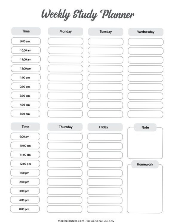 💍 🍰 Weekly Study Organizer | Digital Planner & Creative Assets | stay inspired all year long