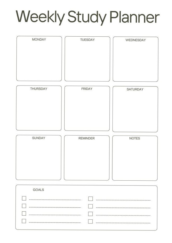 Weekly Study Planner — A4, A5, US Letter Printable — 🪄 🪄 romanticize your routine