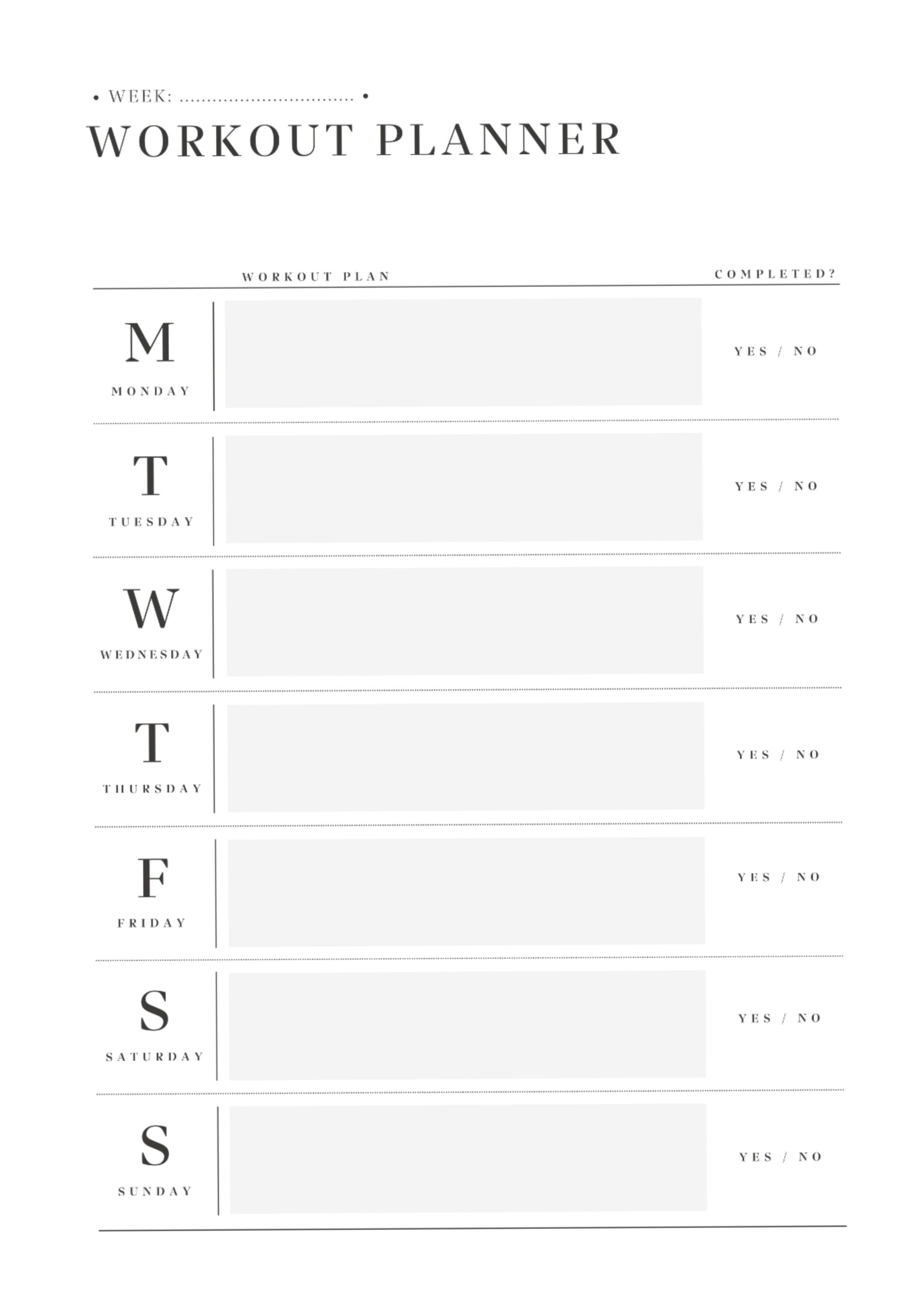 📍 📍 Weekly Workout & Meal Planner — Reach Your Goals | romanticize your routine
