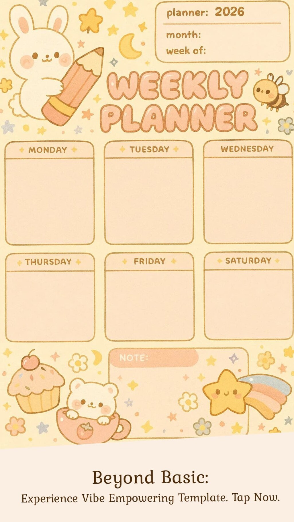 Whimsical Weekly Planner Printable — Schedule Your Sweetest Days — 👰 💍 secret to staying productive