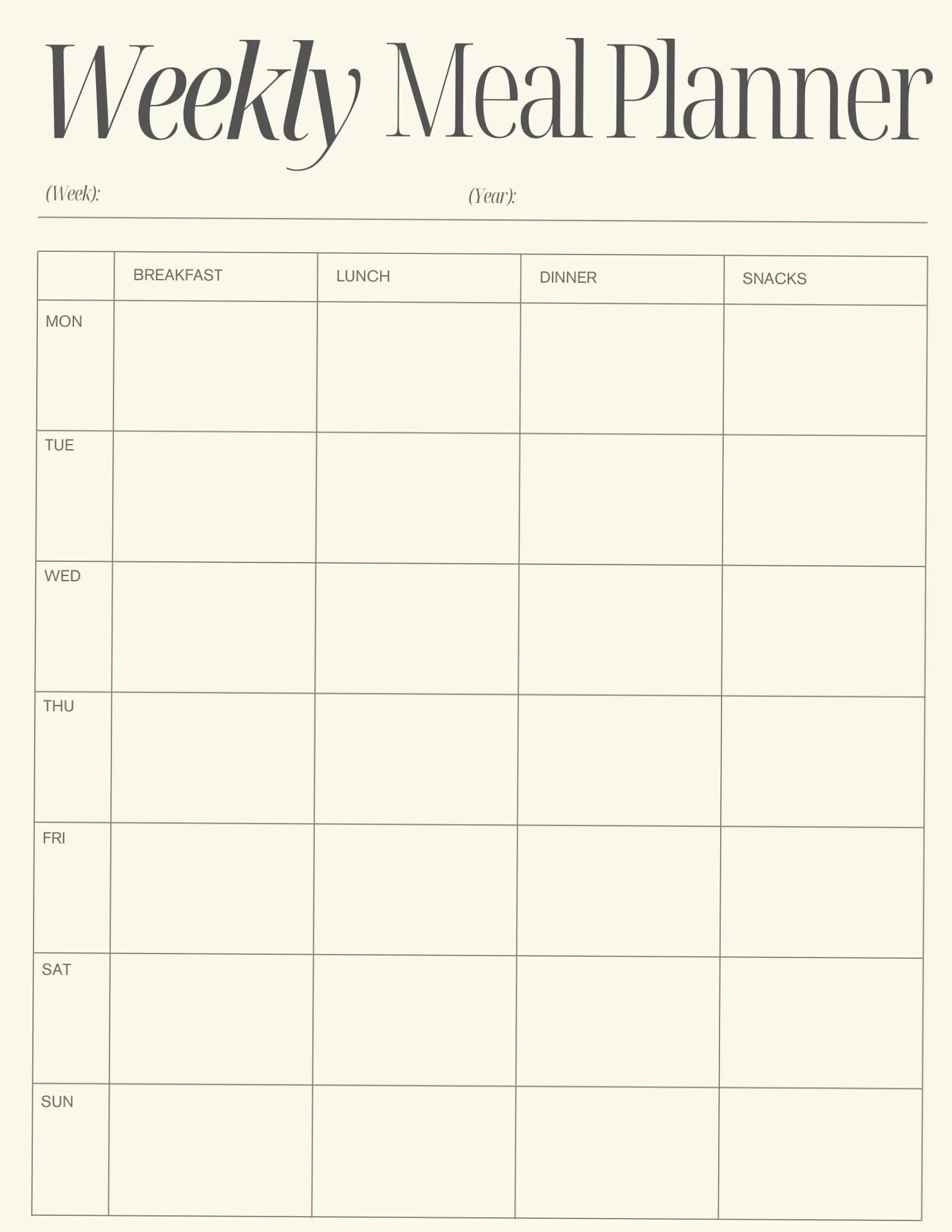 📅 📅 Your Ultimate Weekly Food Planner – Download Now | romanticize your routine