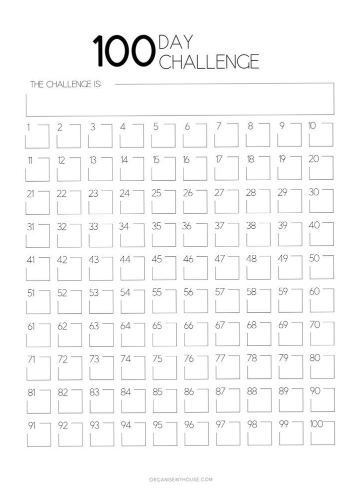 🍰 💌 100 Day Checklist Free Printables (A4 & Letter) | no-stress tracker