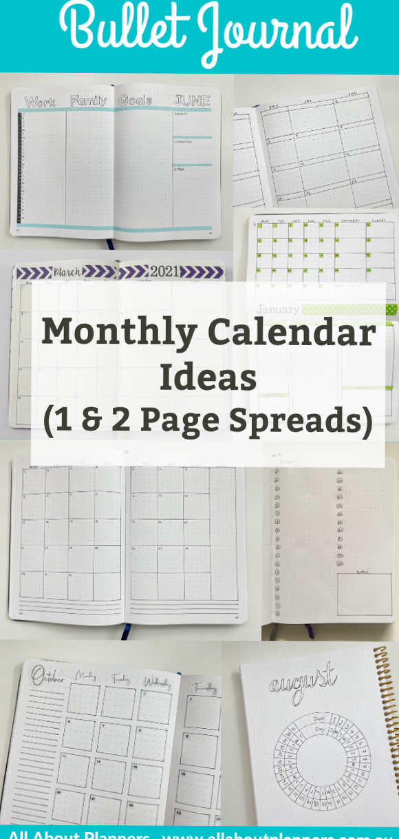12 Bullet Journal Monthly Calendar Spreads — 🌸 🍰 romanticize your routine
