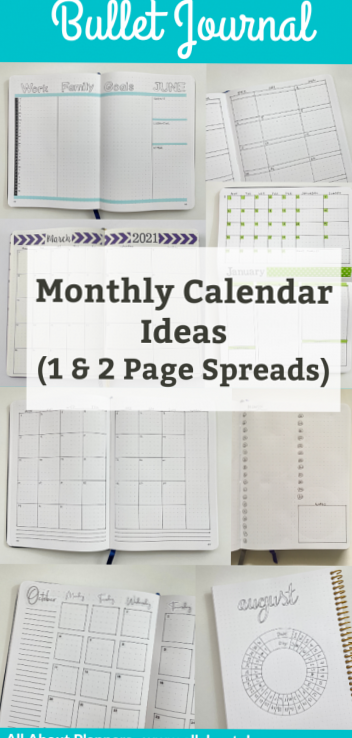 🖇️ 🖇️ 12 Bullet Journal Monthly Calendar Spreads | dream life manifestation
