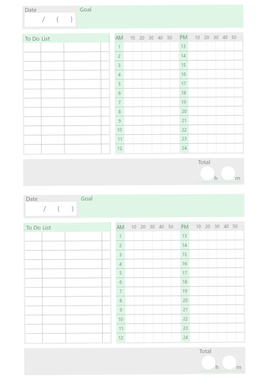 スタディプランナー2日タイプ｜A5サイズ手帳リフィル｜無料ダウンロード — 🌿 ☁️ secret to staying productive