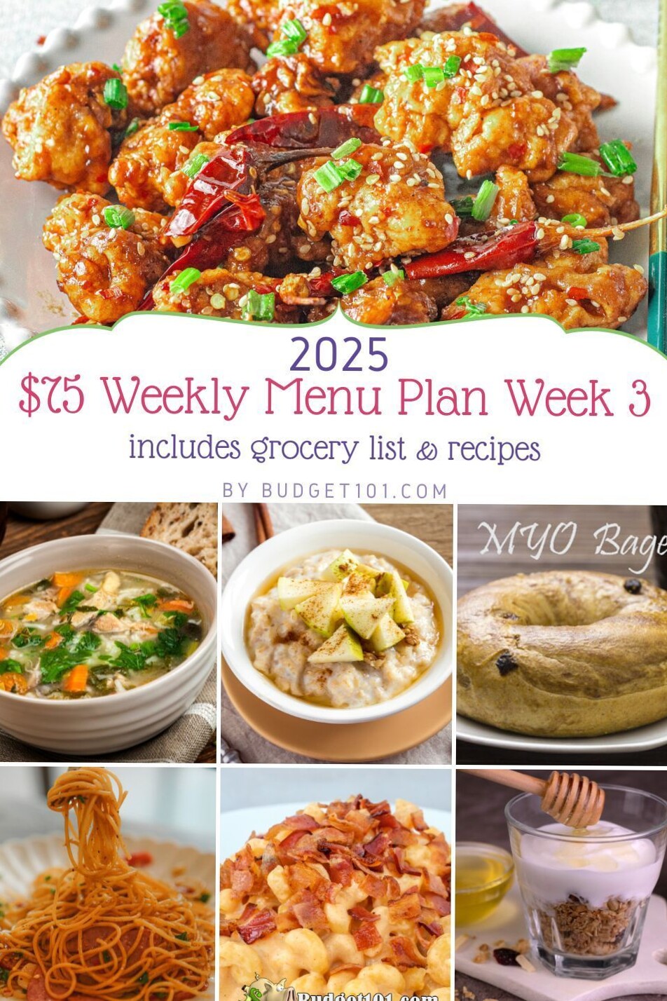 🤍 🕯️ 2025  Weekly Menu Plan Week 3 (Jan 13-19) | dream life manifestation