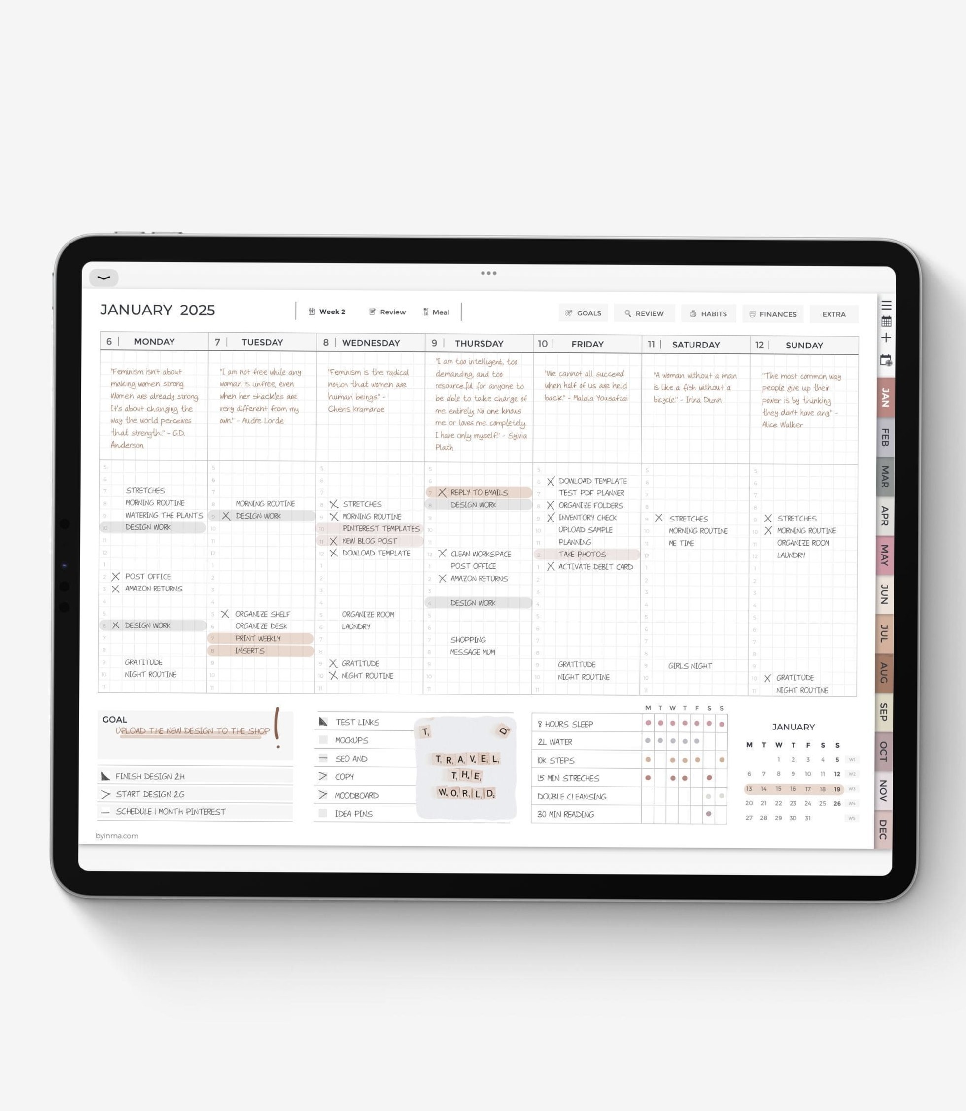 2025 iPad Digital Planner – Instant Download & Organize Your Year with Style — 💍 🍰 dream life manifestation