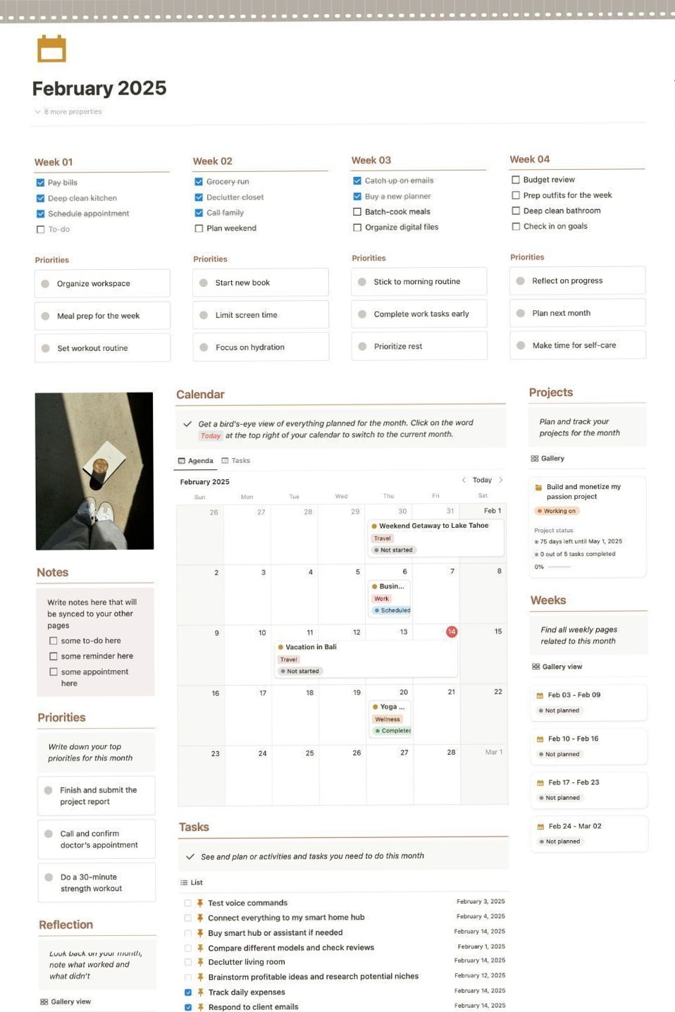 🖇️ 🖇️ 2026 efficiency hack: Monthly Planner in Notion for Goal Setting & Productivity