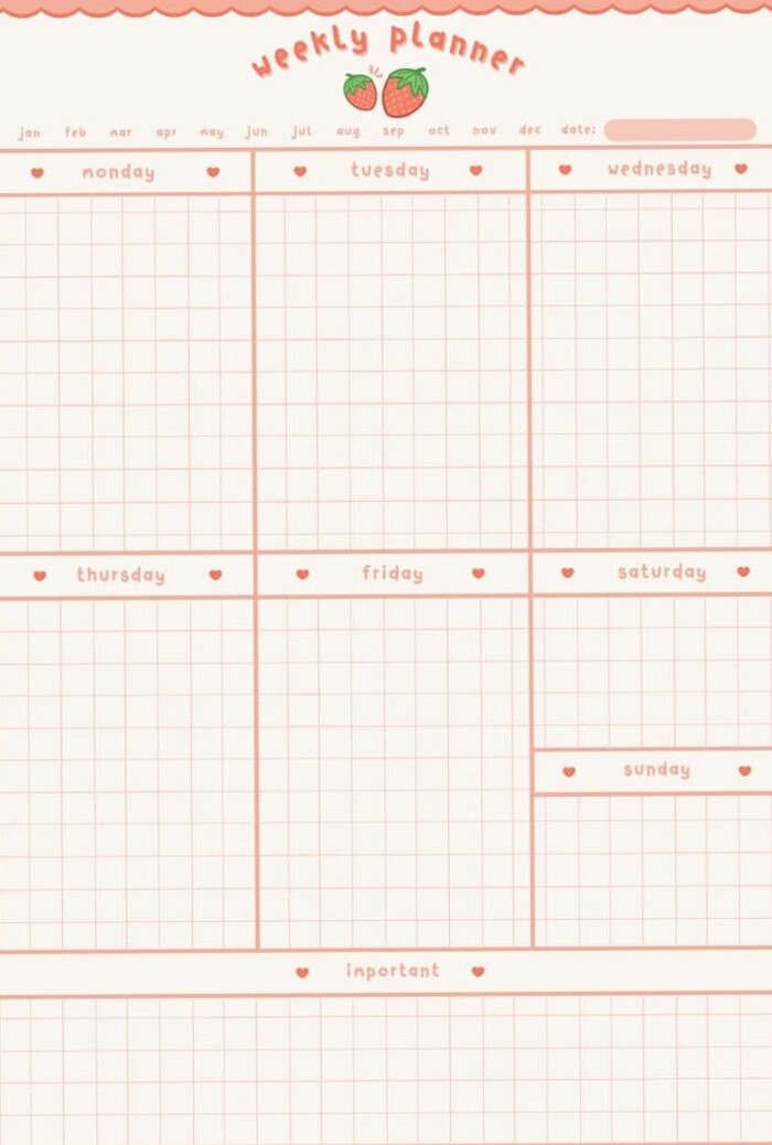 2026 Strawberry Weekly Planner | Aesthetic Notepad Design — 🕯️ 🤍 secret to staying productive