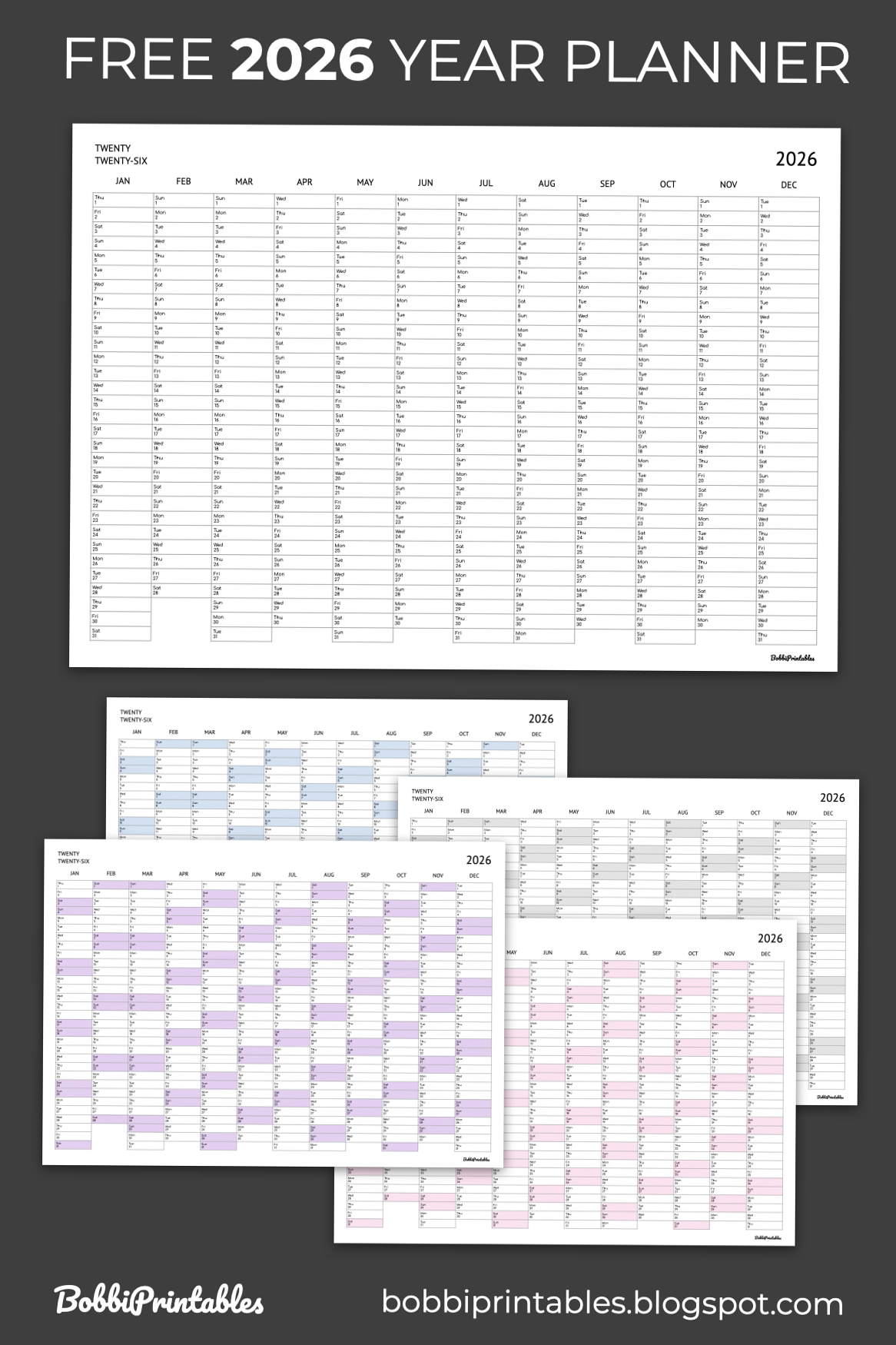 2026 Year Planner — Free Printable Design — 📍 💎 stay inspired all year long