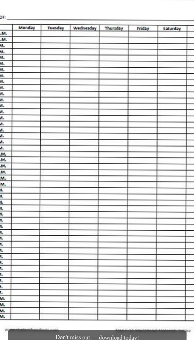 📝 📁 24/7 Weekly Planner PDF with Hourly Slots | secret to staying productive