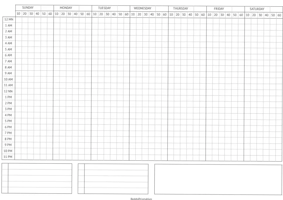 📝 📌 24-Hour Weekly Time Block Planner — Sunday Edition | seamless organization hack