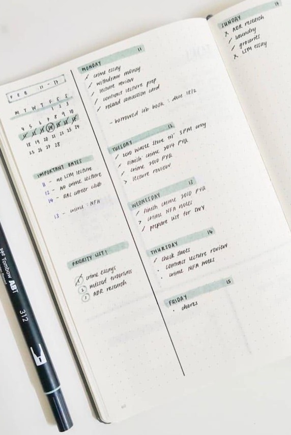 25 Bullet Journal Weekly Spread Ideas for Bujo Addicts Vol.1 — 📁 📝 stay inspired all year long