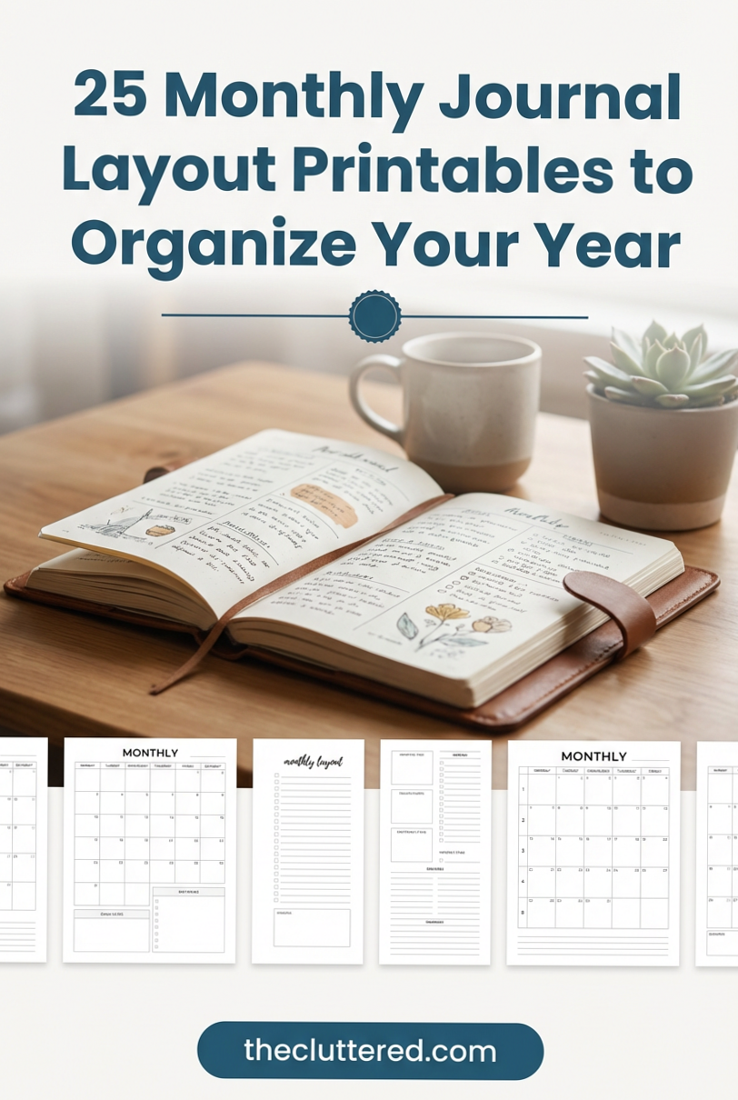 25 Monthly Journal Layout Printables for Creative Planners — 🌿 🕯️ stay inspired all year long