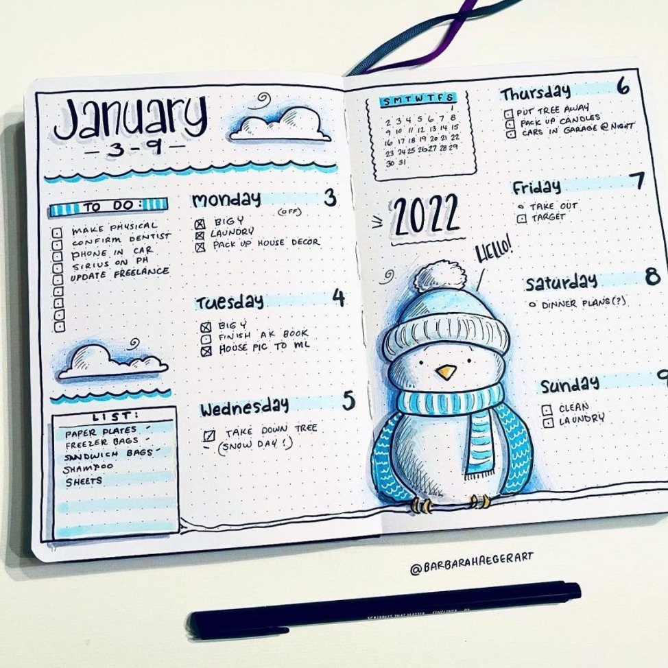 🌿 ✨ 25 Winter Bullet Journal Themes for Digital Design & Planners | secret to staying productive