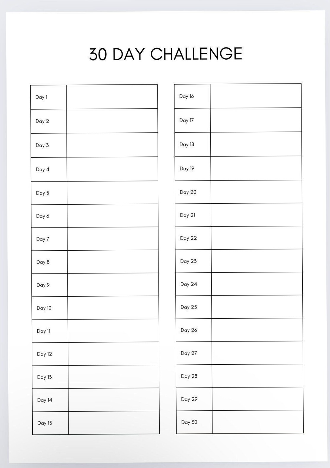 30 Day Challenge Tracker for Productivity & Goals — 🎀 🕯️ ultimate printable checklist