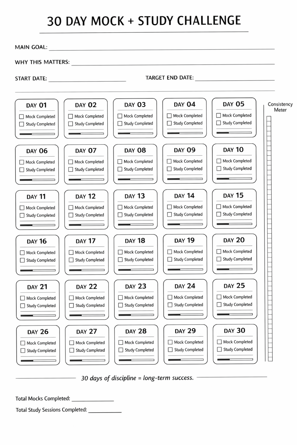 30-Day Goal Tracker Challenge Planner | Creative Digital Design — ✨ 🕯️ ultimate printable checklist