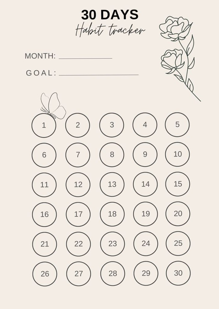 💎 🪄 30-Day Habit Tracker Printable for Daily Routine | seamless organization hack
