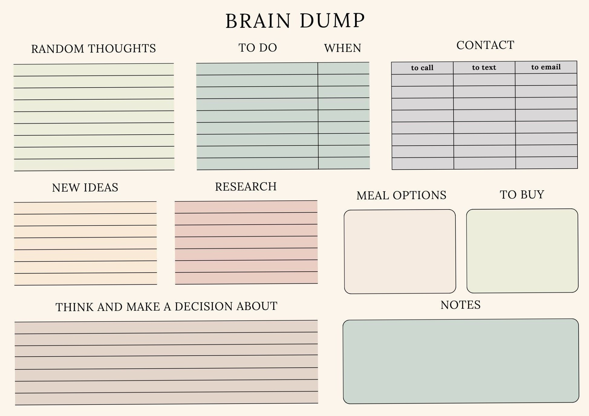30-Day Minimalist Brain Dump Planner: De-Stress & Organize with Style — 🖌️ 💎 dream life manifestation