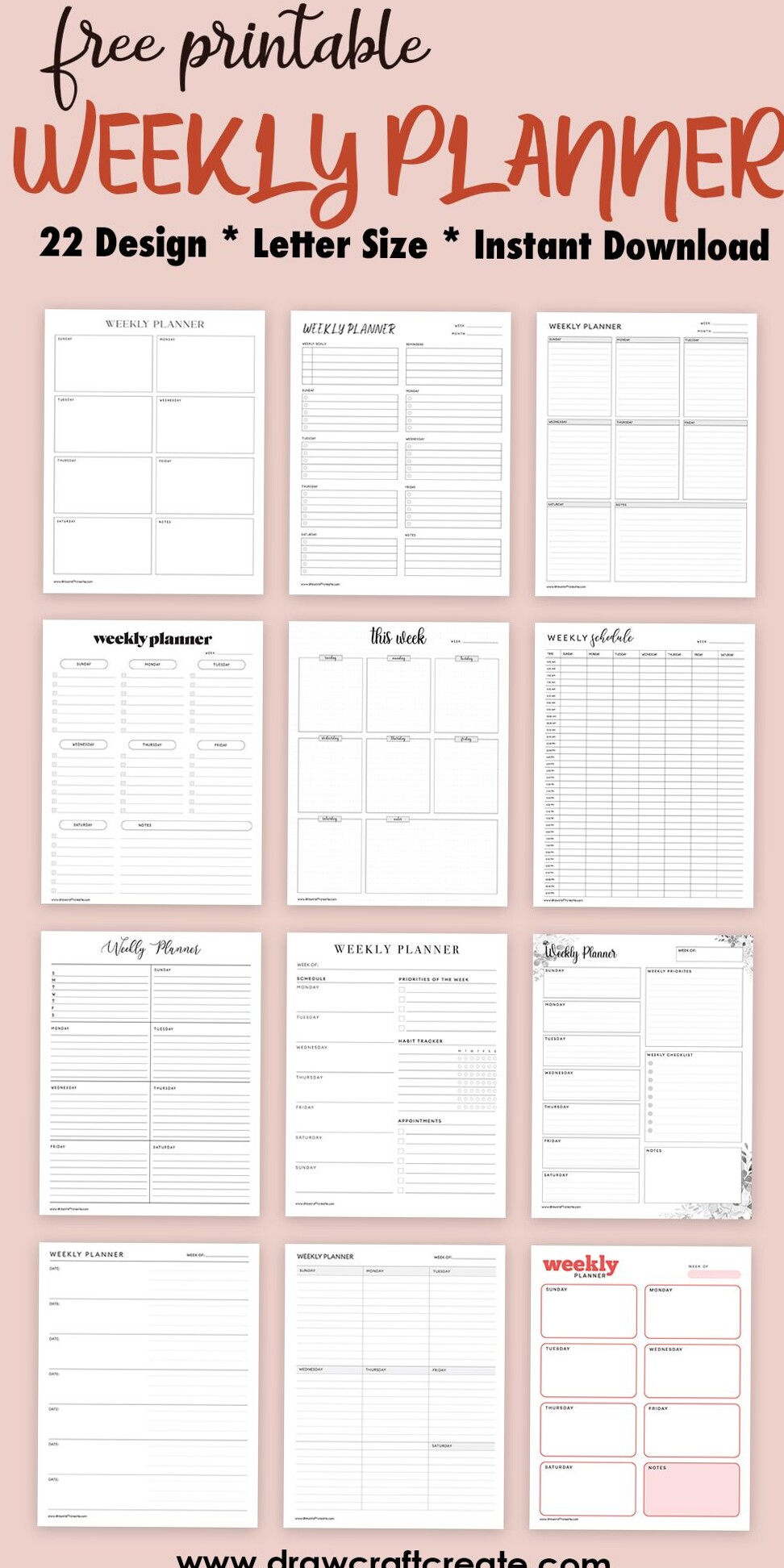 🕯️ 🕯️ 30 Free Weekly Planner Printables for Creative Scheduling | stay inspired all year long