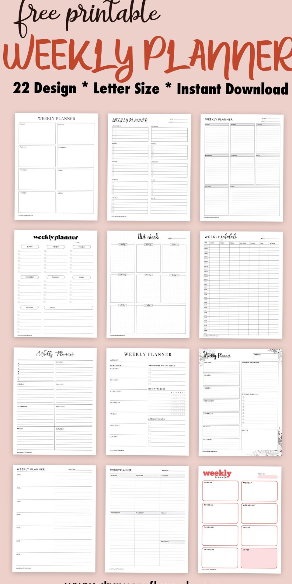 👰 💍 30 Free Weekly Planner Printables for Your Creative Workflow | secret to staying productive