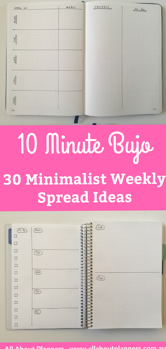 📌 📊 30 Minimalist Bullet Journal Weekly Spreads for Quick Setup | secret to staying productive