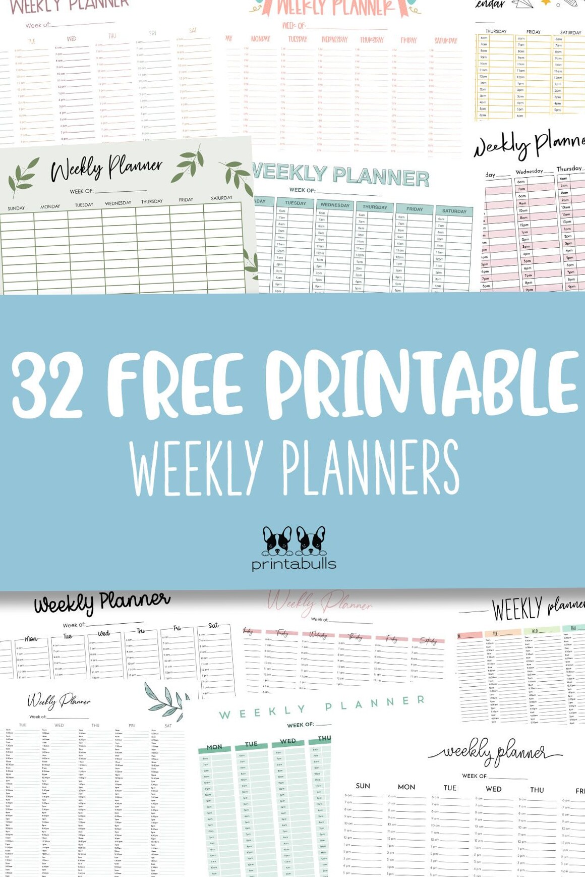 📁 📁 32 Weekly Planner Printables | Printabulls | stay inspired all year long