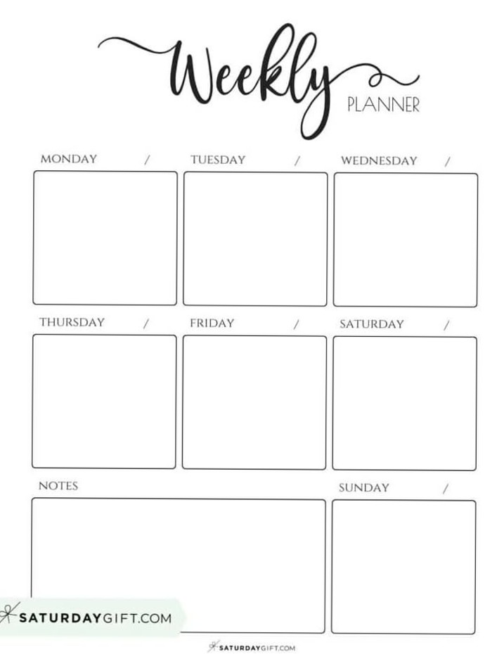 📅 📊 39 Cute Free Weekly Planner Templates | SaturdayGift | romanticize your routine