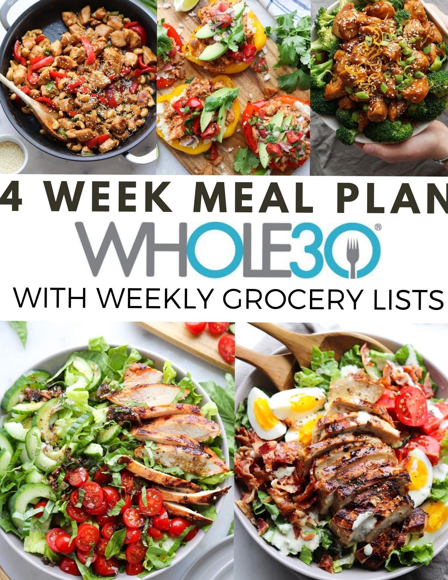 🌈 💎 4 Week Whole30 Meal Plan + Weekly Groceries | dream life manifestation
