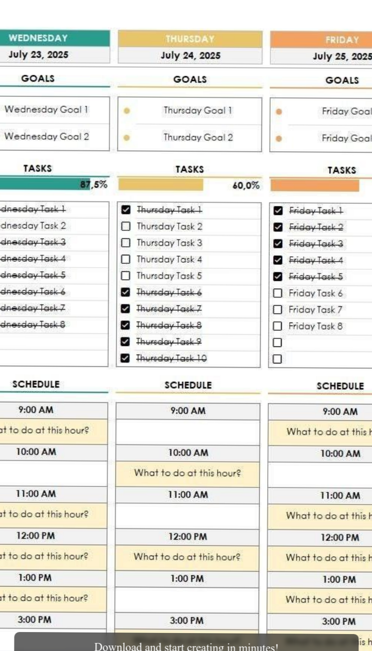 🤍 🕯️ 52 Weeks Planner 2025 — Excel Goal Tracker & Schedule Template | ultimate printable checklist