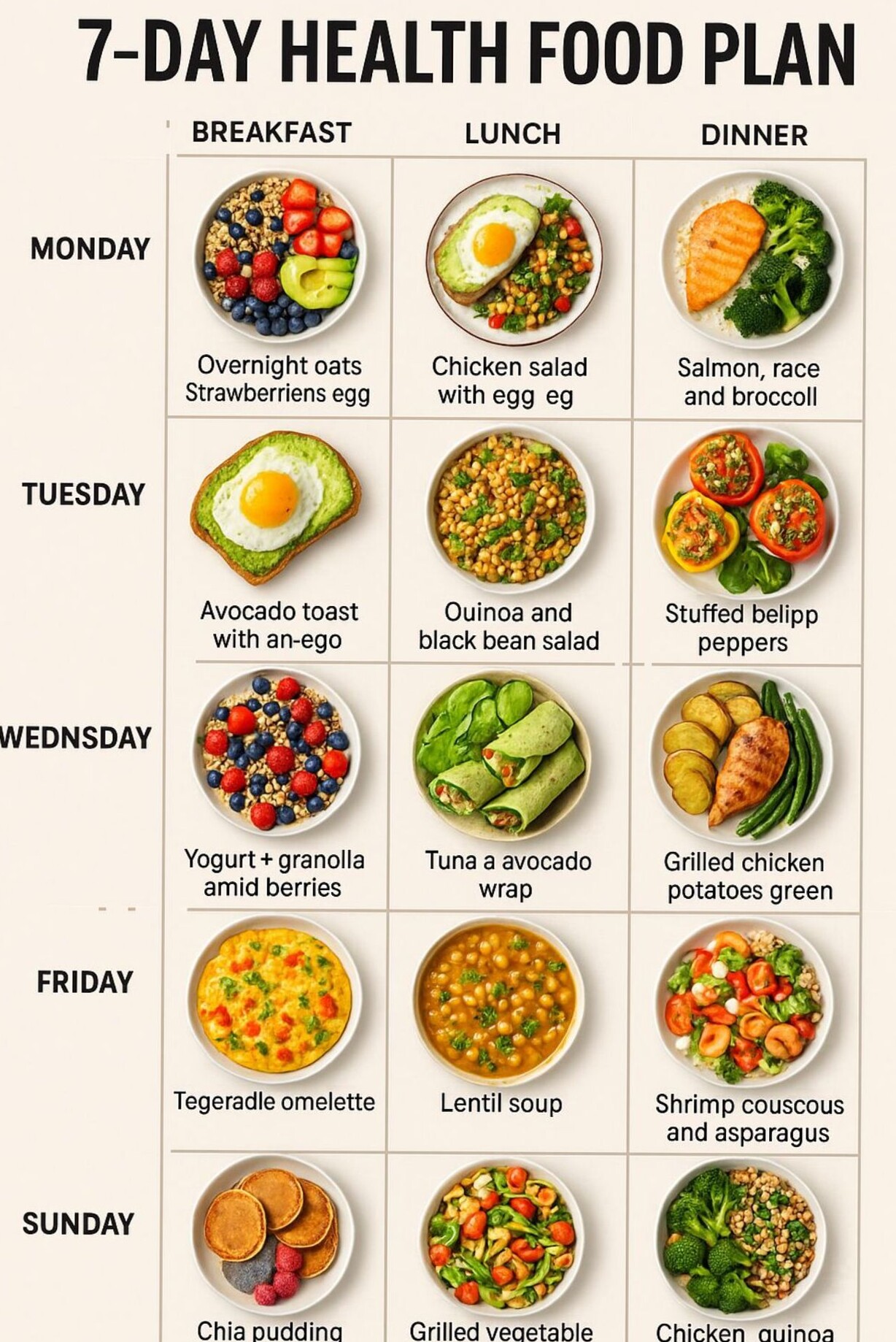 💎 🎨 7-Day Healthy Meal Plan for Balanced Nutrition | stay inspired all year long