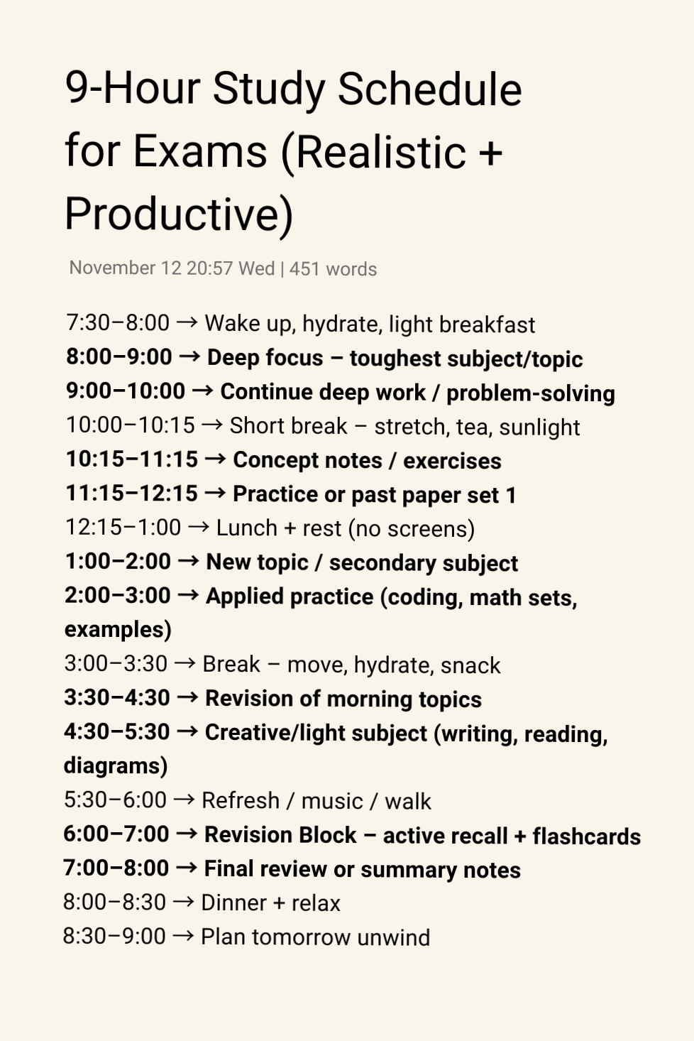 🖇️ 📝 8-Hour Study Schedule for Exams | Digital Planner Layout | stay inspired all year long