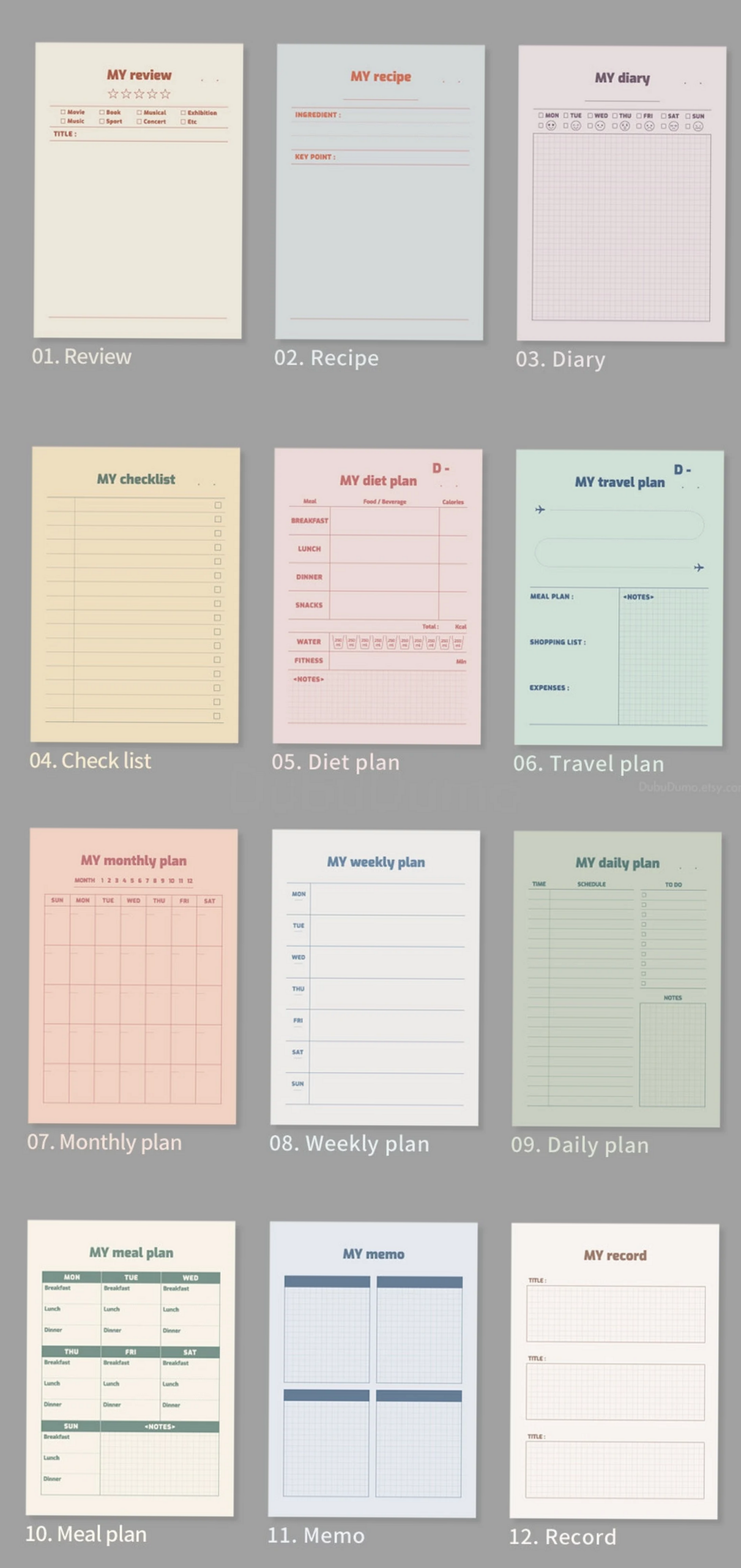A5 Assistant Notebook | Monthly & Weekly Planner Design — 📍 🌈 secret to staying productive