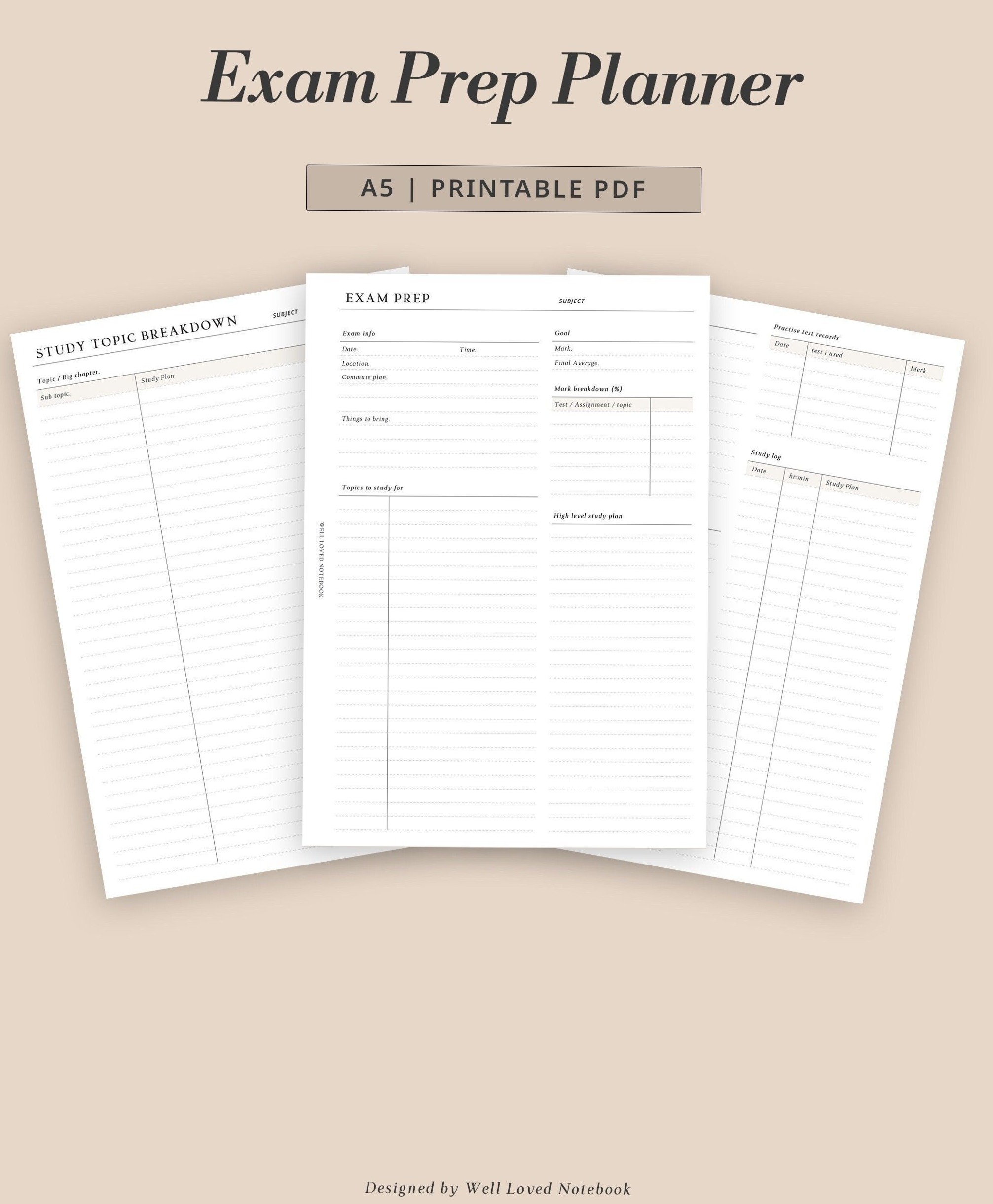 A5 Exam Prep Planner | Unit Study Organizer Printable — 🪄 🖌️ stay inspired all year long